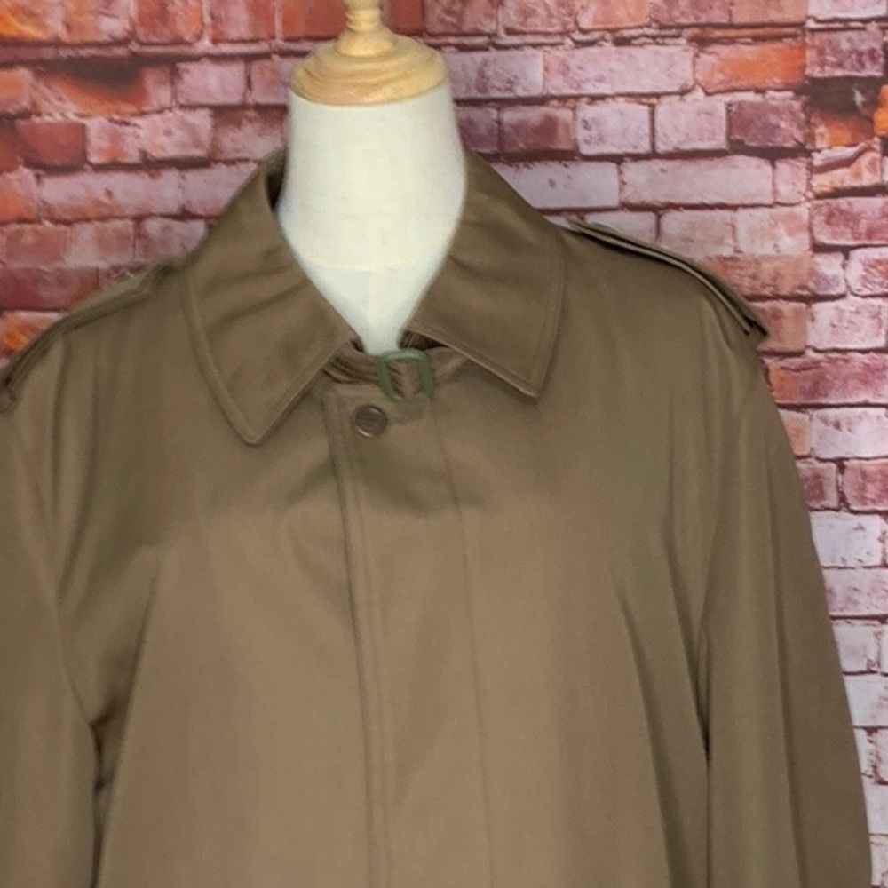 Vintage Oleg Cassini Dark Tan All Weather Thermolite Insulated Trench … - Picture 3 of 16